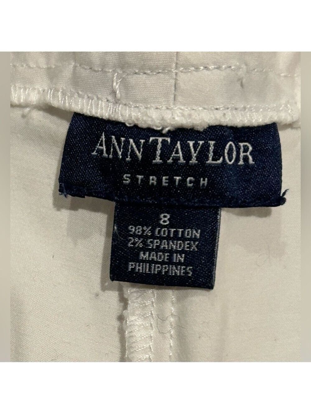 Ann Taylor Stretch Flat Front Shorts Cream Ivory Off-White Size 8 EUC - Picture 5 of 7